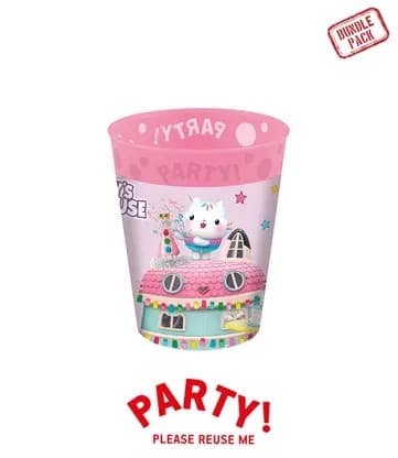 Gabby's Dollhouse vänner mikropremium plastmuggar 4 st 250 ml