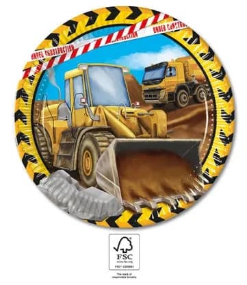 Construction Grabber pappersfat 8 st 23 cm FSC