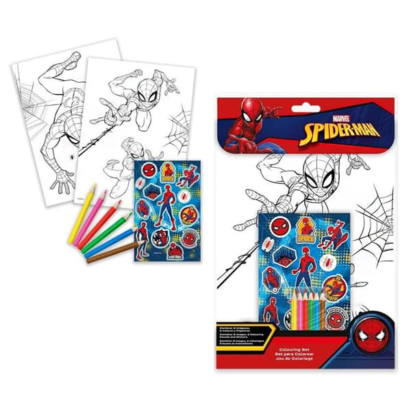 Färgläggningsbok med Spiderman Web-Slinger + klistermärken