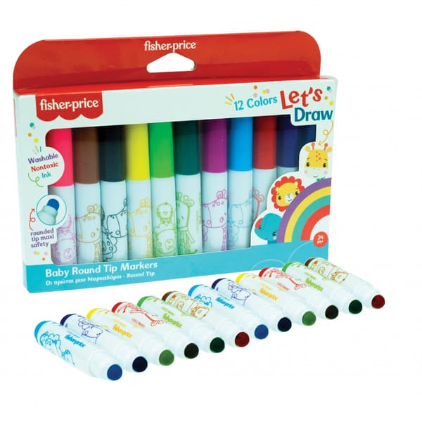 Fisher-Price Let's Draw tvättbara pennor 12 st