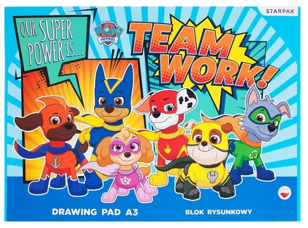 Paw Patrol A/3 Skissbok, 20 ark ritblock