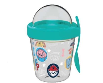Paw Patrol mug med lock och sked - snacksbehållare 350 ml