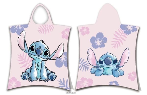 Lilo och Stitch strandhandduk poncho i rosa 50x115 cm från Disney