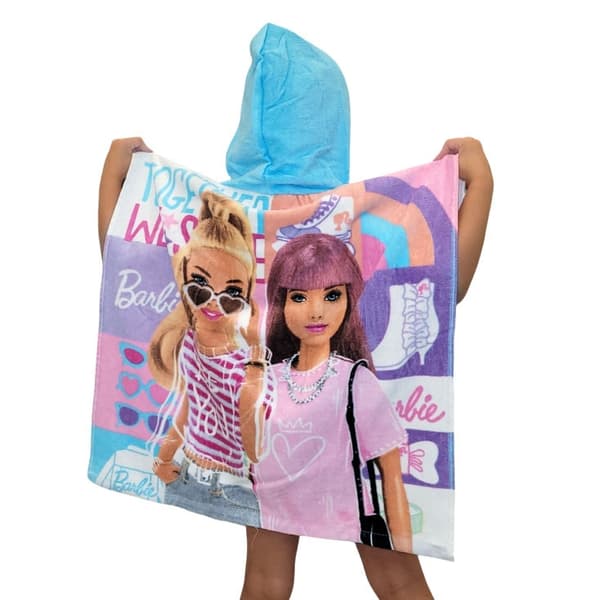 Barbie strandhandduk poncho 60x120 cm