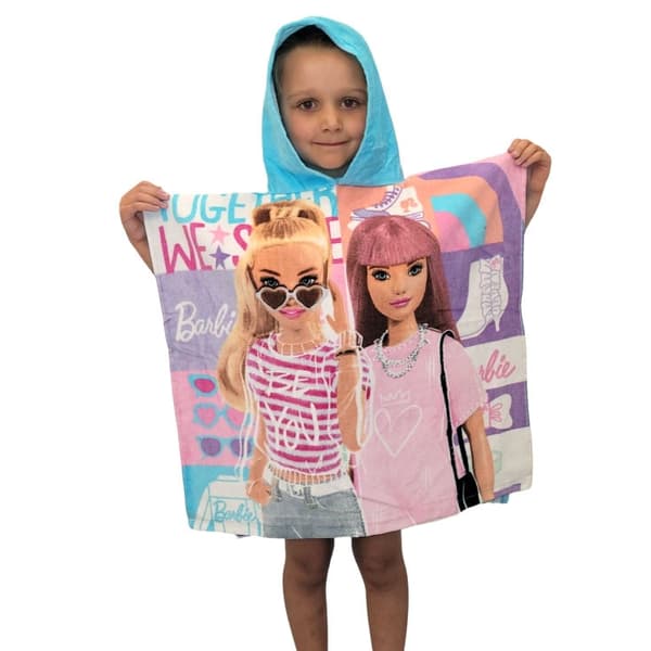 Barbie strandhandduk poncho 60x120 cm