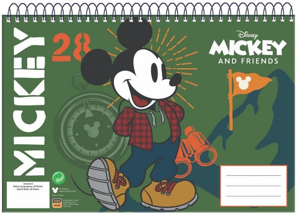 Mickey Mouse Spiral Skissblock A/4 med 30 sidor från Disney