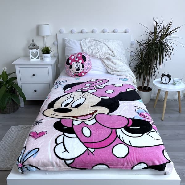 Minnie Mouse blommig microfleece fleecefilt 100x150 cm från Disney