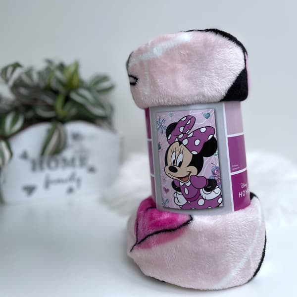 Minnie Mouse blommig microfleece fleecefilt 100x150 cm från Disney