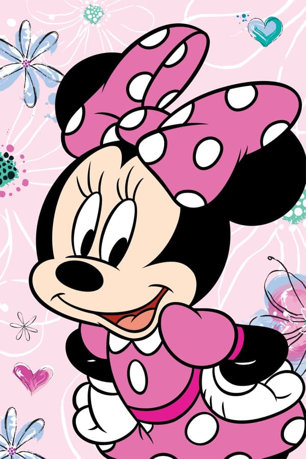 Minnie Mouse blommig microfleece fleecefilt 100x150 cm från Disney