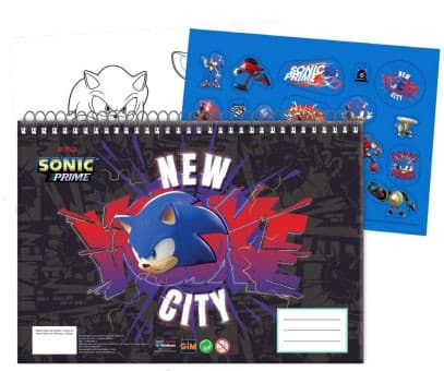 Sonic the Hedgehog A4 Spiral Skissblock med 40 Ark och Klistermärken - Skaffa Dig Sonic the Hedgehog