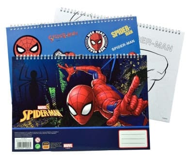 Spiderman spiralritblock A4 med 40 ark och klistermärken