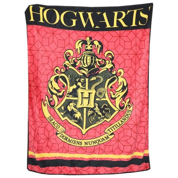 Harry Potter Crest fleecefilt i korall 120x150 cm