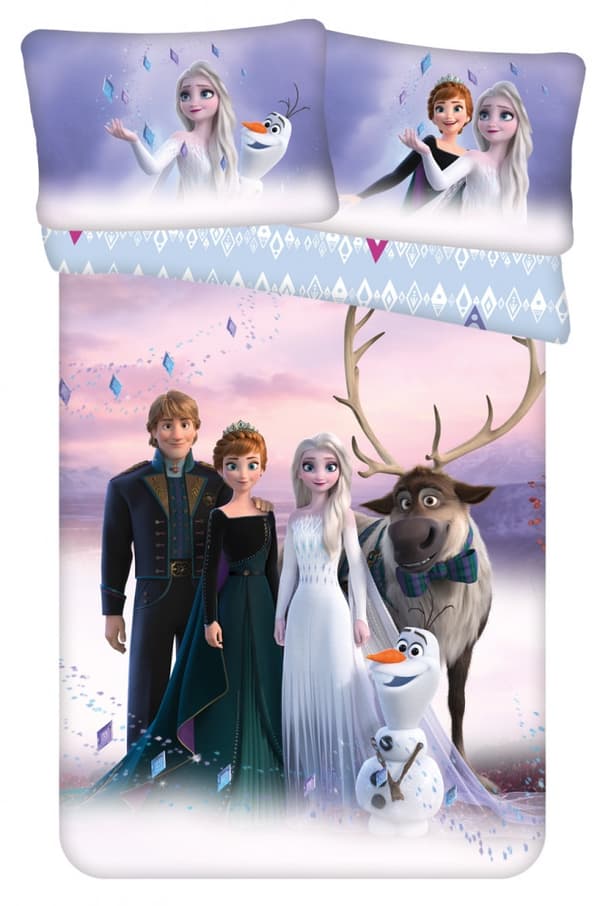 Barns täcke med Disney Frozen vinterlandskap 100×135 cm, 40×60 cm