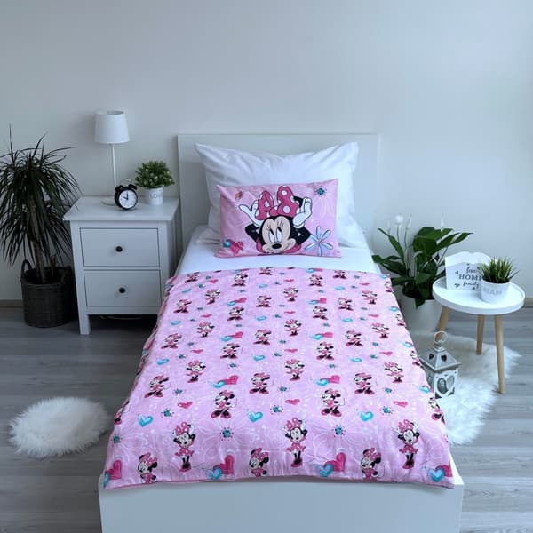 Barnens duvetcover med Disney Minnie Flowers 100×135 cm, 40×60 cm