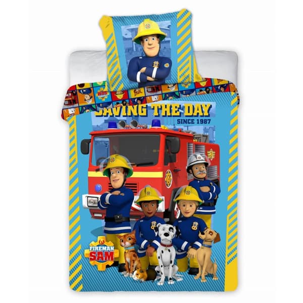 Barnsängset Fireman Sam Räddar Dagen 100x135 cm, 40x60 cm