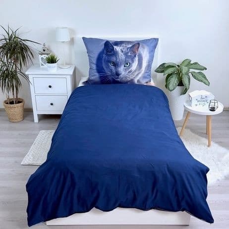 Duvet Cover Cat Dark 140×200 cm, Mikrofiber 70x90 cm