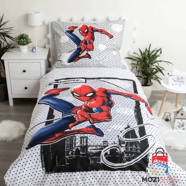 Spiderman Glow-in-the-dark sängset 140×200 cm, 70×90 cm