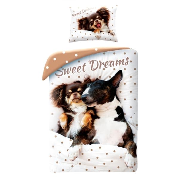 Sätt för hundsäng med djurmotiv Sweet Dreams 140×200 cm, 70×90 cm