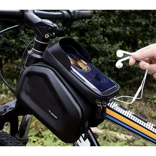 Mobilhållare med Väska för Cykel - Fäst på ramen