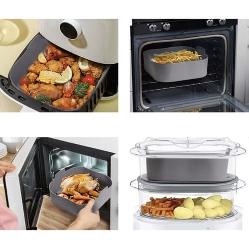 Airfryer Silikonform 20x20x6cm - Korg till luftfritös