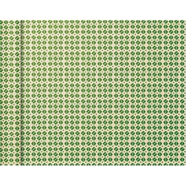 Presentpapper - CLAIREFONTAINE - 223868C - Affischpapper 80g - 5m x 35cm - Mönster i gröna romber