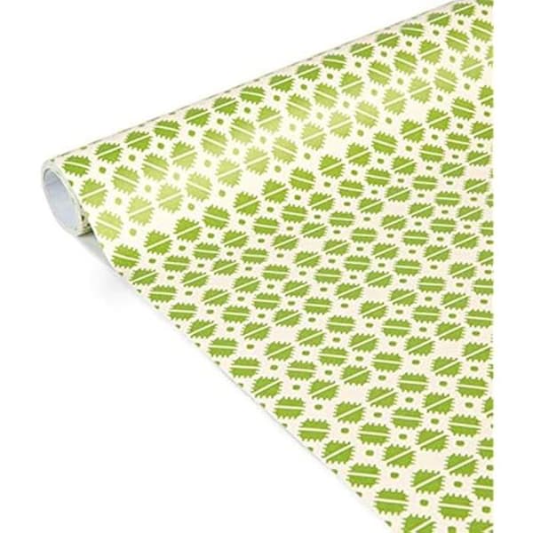 Presentpapper - CLAIREFONTAINE - 223868C - Affischpapper 80g - 5m x 35cm - Mönster i gröna romber