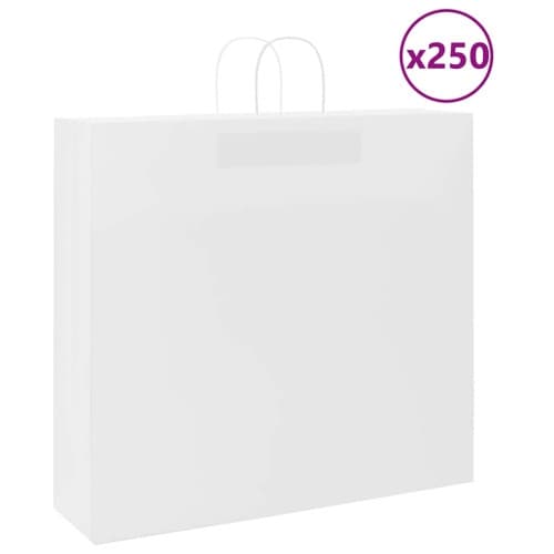 Papperspåsar 250 st med handtag vit 54x15x49 cm