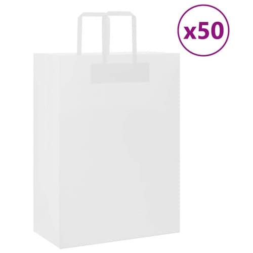 Papperspåsar 50 st med handtag vit 32x17x44 cm