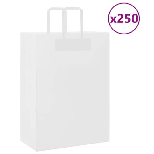 Papperspåsar 250 st med handtag vit 32x17x44 cm
