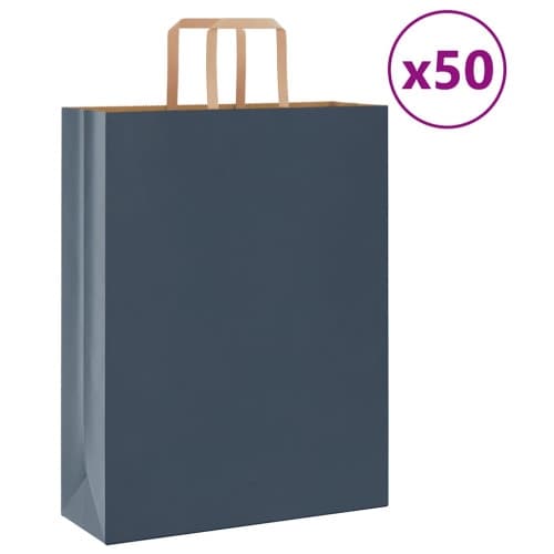 Papperspåsar 50 st med handtag blå 32x12x42 cm