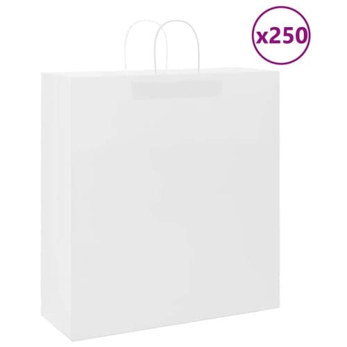 Papperspåsar 250 st med handtag vit 45x17x48 cm