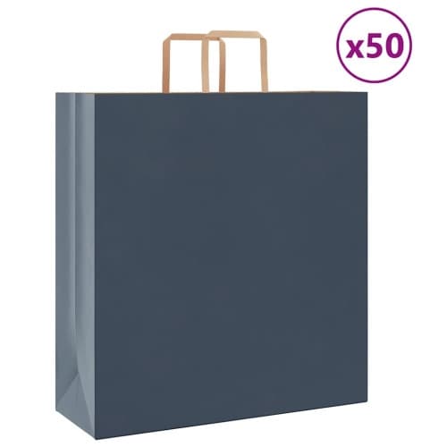 Papperspåsar 50 st med handtag blå 45x17x48 cm
