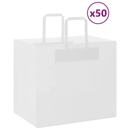 Papperspåsar 50 st med handtag vit 32x22x28 cm