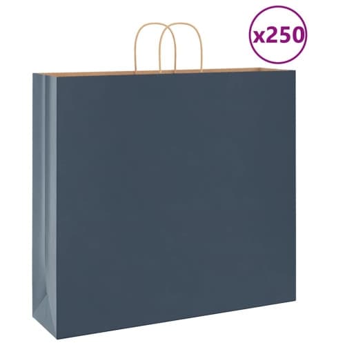 Papperspåsar 250 st med handtag blå 54x15x49 cm
