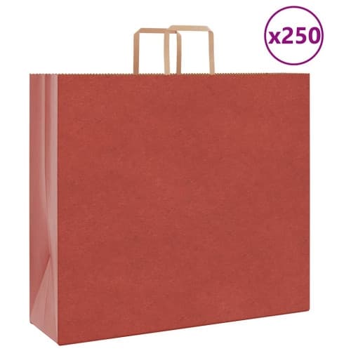 Papperspåsar 250 st med handtag röd 54x15x49 cm