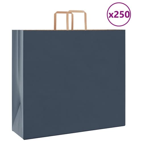Papperspåsar 250 st med handtag blå 54x15x49 cm