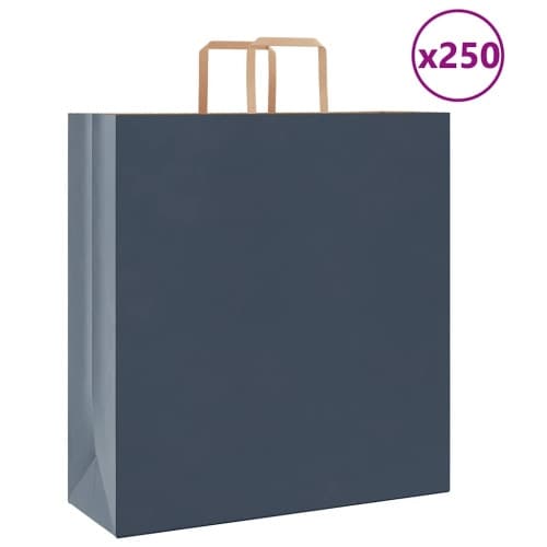 Papperspåsar 250 st med handtag blå 45x17x48 cm
