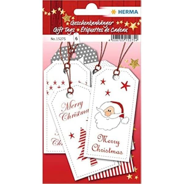 Presentetiketter - HERMA - Jul - 6 stycken - Papper - 80 x 40 mm
