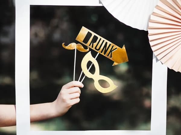 Prylar fotorekvisita Låt oss fira guld fotobås 8 element