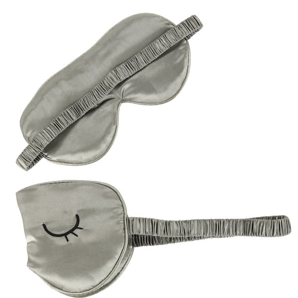 Ögonbindel sömnmask i grått fodral
