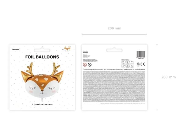 Folieballong Hjorthuvud 73cm x 64cm