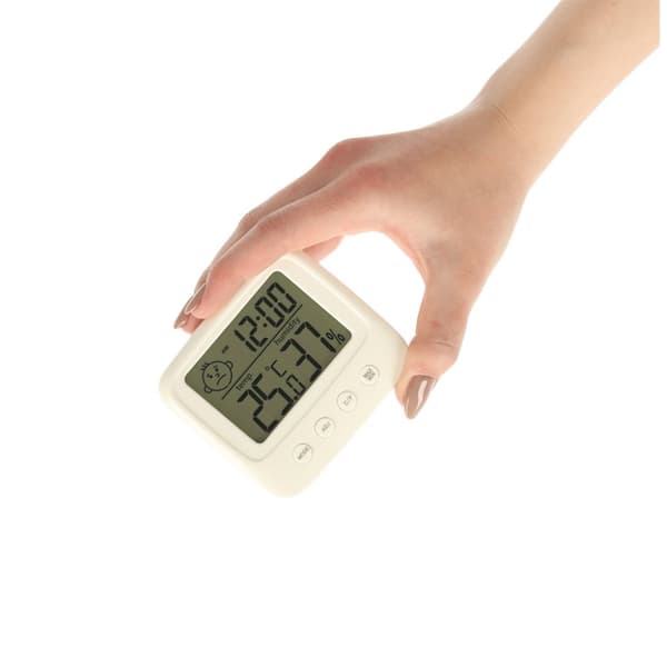 Hygrometer Klocka Rumstermometer Fuktighetsmätare LCD
