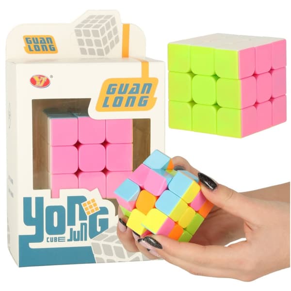 Pusselspel Pusselkub 3x3 neon 5,65 cm
