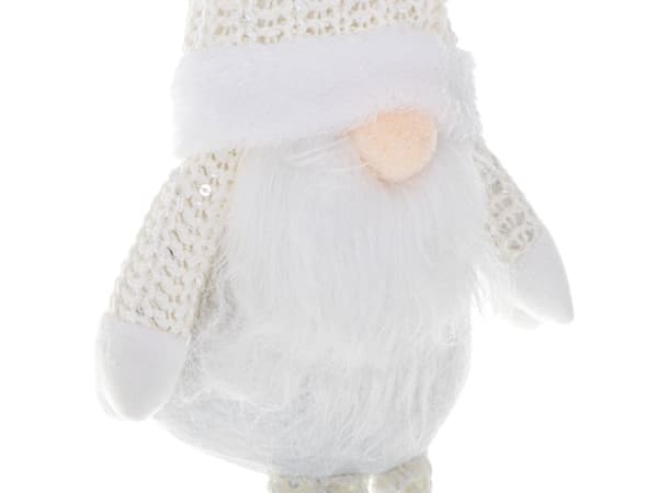 Jultomte med skägg vit 47 cm