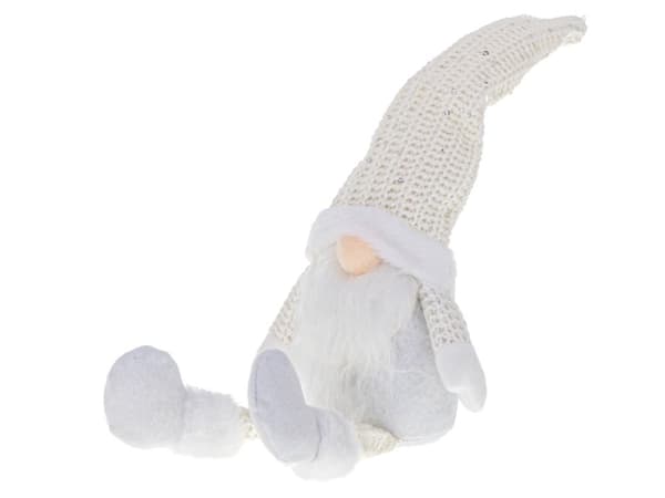 Jultomte med skägg vit 47 cm