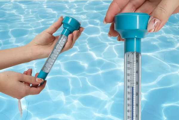 Simbassängtermometer flottör