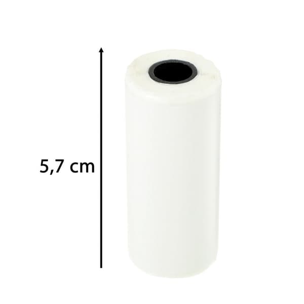 Termiska självhäftande pappersrullar för miniskrivare 5,7 cm x 4,5 m 5 stycken