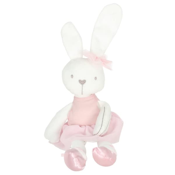 Plyschmaskotkanin i rosa klänning 42 cm