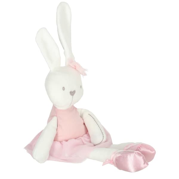 Plyschmaskotkanin i rosa klänning 42 cm