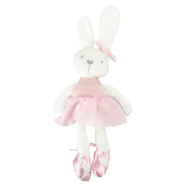 Plyschmaskotkanin i rosa klänning 42 cm